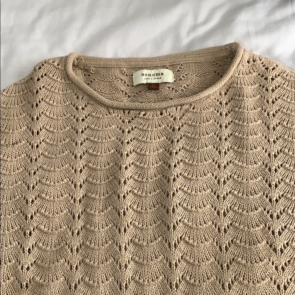 Tan 3/4 sleeve sweater
